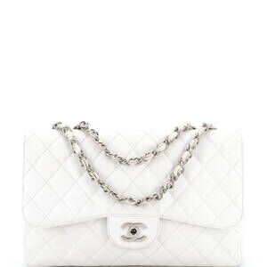 Chanel Jumbo Classic Single Flap Bag Quilted Caviar